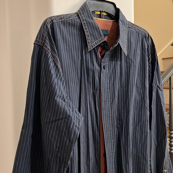 Blue Pronto Uomo Size 2XL Mens Shirt - Picture 3 of 7